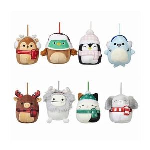 BNIB Squishmallows 4" Christmas Ornament 2022 Holiday Winter Set Of 8 Plush